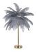 Lampe de table grise design dorée à plumes blanches 2 lumières PALM - Photo n°1