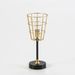 Lampe de table métal doré et socle noir Miali H 35 - Photo n°1
