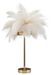 Lampe de table plume blanche dorée PALM - Photo n°1