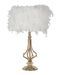 Lampe de table plume blanche dorée TARTY CHIC - Photo n°1