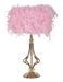 Lampe de table plume rose dorée TARTY CHIC - Photo n°1