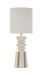 Lampe de table sculpturale design blanc satiné lignes élancées LISA - Photo n°1