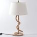 Lampe de table tissu blanc et pied corde Rathor - Photo n°1