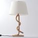 Lampe de table tissu blanc et pied corde Rathor - Photo n°3