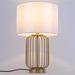 Lampe de table tissu blanc et pied métal doré Lychium - Photo n°4