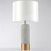 Lampe de table tissu blanc pied béton gris et doré Pinzy - Photo n°3