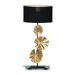 Lampe de table tissu et métal noir et doré Ariana - Photo n°1