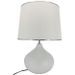 Lampe de table tissu et pied céramique blanc Norina - Photo n°1