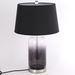 Lampe de table tissu et pied verre noir Gradibel - Photo n°1