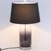 Lampe de table tissu et pied verre noir Gradibel - Photo n°2
