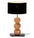 Lampe de table tissu noir et pied coco naturel Palim - Photo n°2