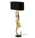 Lampe de table tissu noir et pied métal doré Masci - Photo n°2