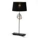 Lampe de table tissu noir et pied métal nacre Cinar abat-jour 30 cm - Photo n°3