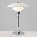 Lampe de table verre blanc et métal chromé Thisa - Photo n°1