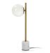 Lampe de table verre blanc et pied métal doré Acippo - Photo n°1