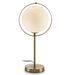Lampe de table verre blanc et pied métal doré Orepa - Photo n°1