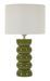 Lampe de table verte céramique émaillée design sculptural TORR - Photo n°1