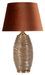 Lampe design en verre texturé et abat-jour brun élégant Prisca - Photo n°1