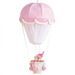 Lampe montgolfière coton rose et blanc - Photo n°1