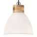 Lampe suspendue industrielle Blanc Fer et bois solide 46 cm E27 - Photo n°3