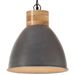 Lampe suspendue industrielle Gris Fer et bois solide 46 cm E27 - Photo n°1