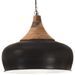 Lampe suspendue industrielle Noir Fer et bois solide 45 cm E27 - Photo n°2