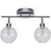 Lampe suspension 2 ampoules LED métal chromé Laleen - Photo n°1