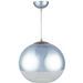 Lampe suspension globe de verre gris chromé Novva - Photo n°1