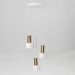 Lampe suspension métal blanc et doré Xéna H 77 cm - Photo n°1