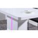 LASER Table a manger avec LED de 6 a 8 personnes style contemporain laqué blanc brillant avec base en métal - L 160 x l 90 cm - Photo n°3