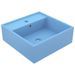 Lavabo carré à trop-plein Bleu clair mat 41x41 cm Céramique - Photo n°1