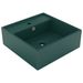 Lavabo carré à trop-plein Vert foncé mat 41x41 cm Céramique - Photo n°1