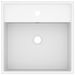 Lavabo carré de luxe à trop-plein Blanc mat 41x41 cm Céramique - Photo n°4
