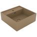 Lavabo carré de luxe à trop-plein Crème mat 41x41 cm Céramique - Photo n°1