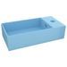 Lavabo de salle de bain avec trop-plein Céramique Bleu clair - Photo n°2