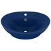 Lavabo ovale à trop-plein Bleu foncé mat 58,5x39 cm Céramique - Photo n°2