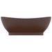 Lavabo ovale à trop-plein Marron foncé mat 58,5x39 cm Céramique - Photo n°3