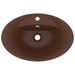 Lavabo ovale à trop-plein Marron foncé mat 58,5x39 cm Céramique - Photo n°4