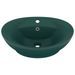 Lavabo ovale à trop-plein Vert foncé mat 58,5x39 cm Céramique - Photo n°2