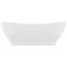 Lavabo ovale de luxe à trop-plein Blanc mat 58,5x39cm Céramique - Photo n°3