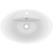 Lavabo ovale de luxe à trop-plein Blanc mat 58,5x39cm Céramique - Photo n°4