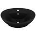 Lavabo ovale de luxe à trop-plein Noir mat 58,5x39 cm Céramique - Photo n°2