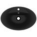 Lavabo ovale de luxe à trop-plein Noir mat 58,5x39 cm Céramique - Photo n°4