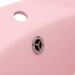 Lavabo ovale de luxe à trop-plein Rose mat 58,5x39 cm Céramique - Photo n°6