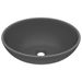 Lavabo ovale de luxe Gris foncé mat 40x33 cm Céramique - Photo n°1
