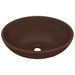 Lavabo ovale de luxe Marron foncé mat 40x33 cm Céramique - Photo n°1