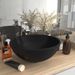 Lavabo rond de salle de bain Noir mat 32,5x14 cm Céramique - Photo n°1