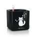 LECHUZA Jardinière de table CUBE Glossy CAT 14 ALL-IN-ONE Noir - Photo n°1