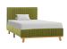 Lit 1 place tissu vert et pieds bois clair Melo 90x200 cm - Photo n°1