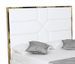 Lit 140x190 cm avec coffre de rangement et tête de lit simili blanc et laiton Delhie - Photo n°3